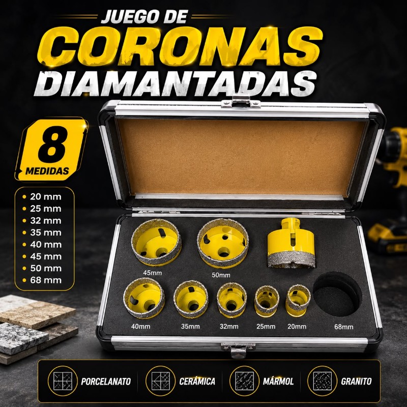 JUEGO DE CORONAS DIAMANTADAS
