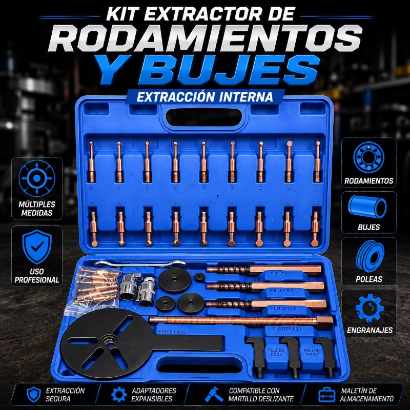 KIT EXTRACTOR DE RODAMIENTOS Y BUJES