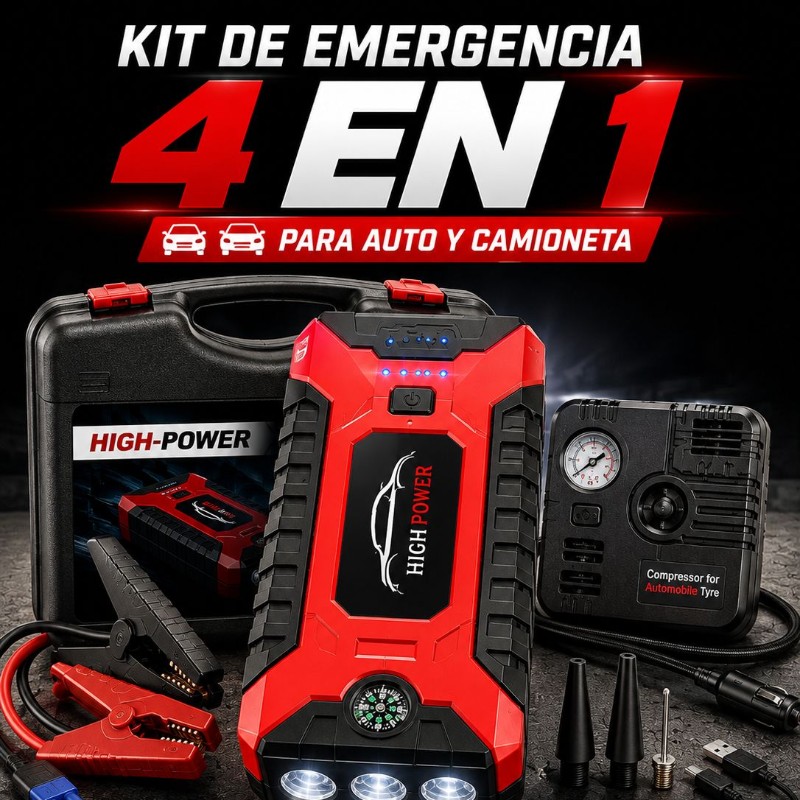 KIT DE EMERGENCIA 4 EN 1 PARA AUTOS