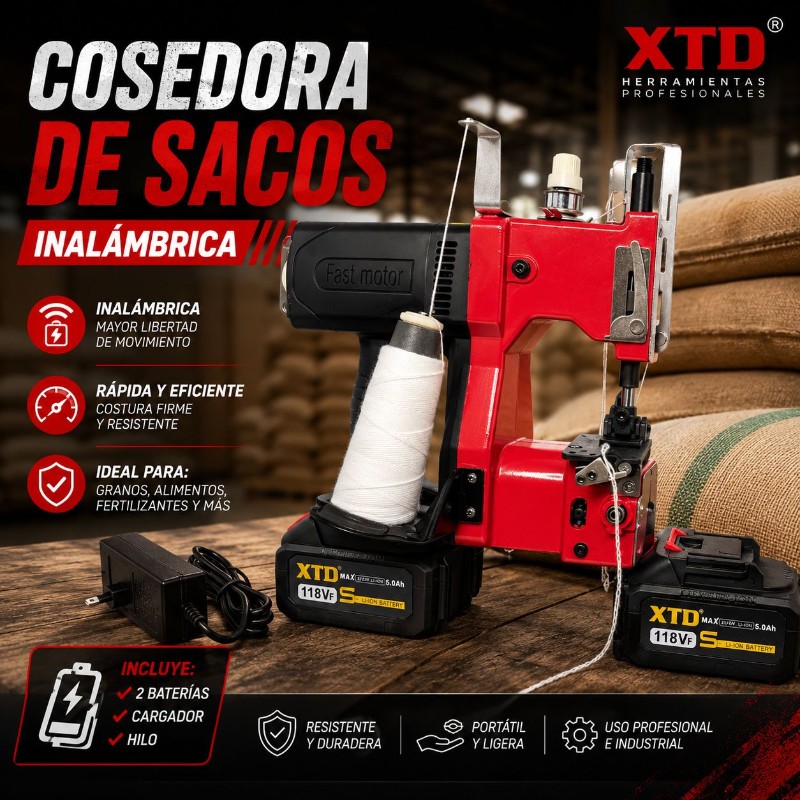 Cosedora de sacos inalámbrica