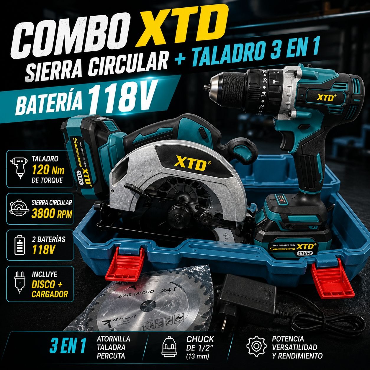 ❗SIERRA CIRCULAR DE 7P 1/2 MÀS TALADRO 3