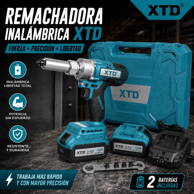 💥 PISTOLA REMACHADORA INALÁMBRICA XTD💥