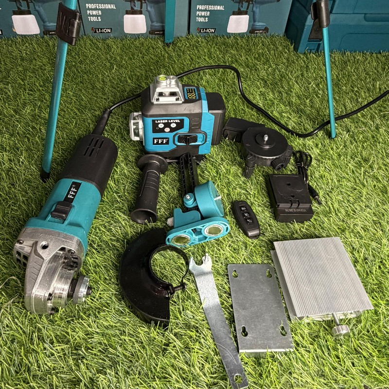 Nivel laser 4D + amoladora electrica xtd