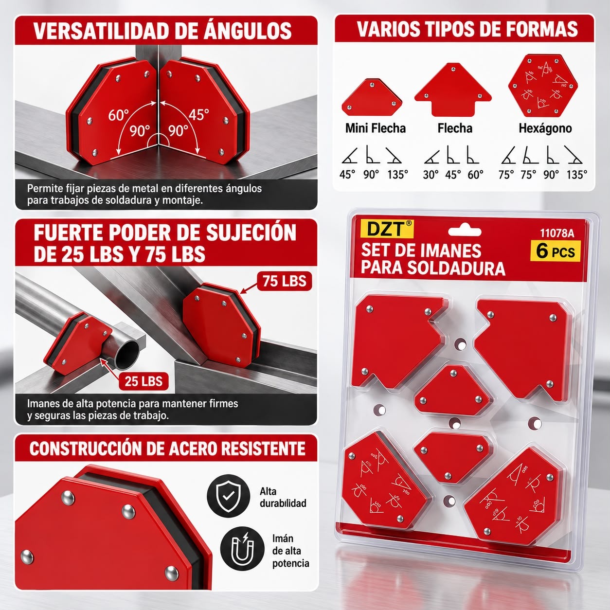 SET DE ESCUADRAS MAGNETICAS 6 PZ