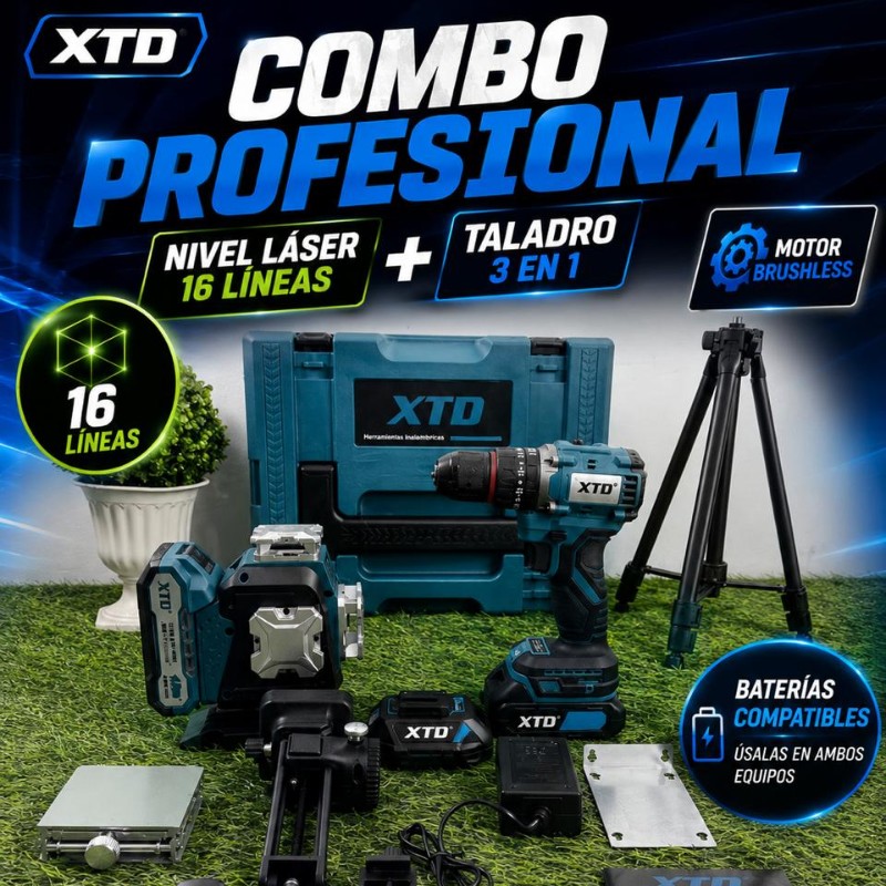 Nivel laser mas taladro 3 en 1 xtd