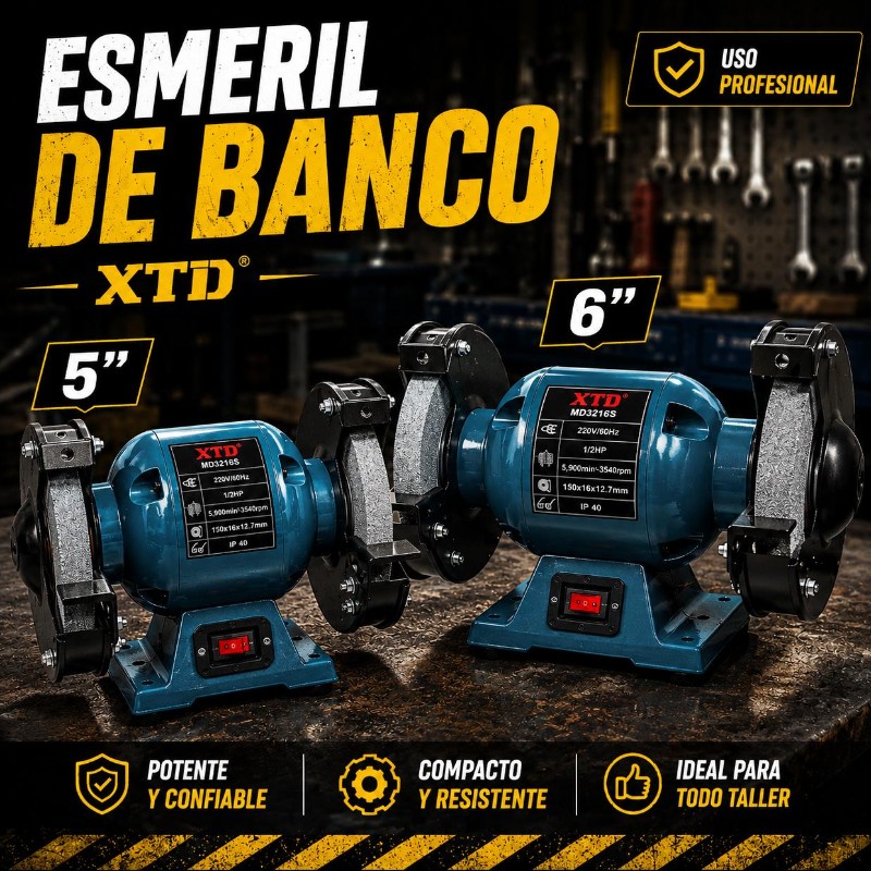 ❗BANCO ESMERIL DE 5 Y 6 PULGADAS XTD
